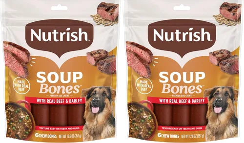 Miniatura 15 de Nutrish Soup Bones Masticables Premium para Perros con Carne de Res Real y Cebada, Relleno de Media Navideña para Perros, 6 Masticables (Rachael Ray)