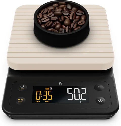 Miniatura 6 de Greater Goods Hervidor eléctrico de cuello de cisne y báscula de café, diseñada en San Luis, blanco abedul