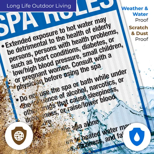 Miniatura 5 de New Mexico Spa Rules Sign, Complies with State of New Mexico Pool Safety Code, 24x30 Inches, 3M EGP Reflective .080 Aluminum, Fade Resistant, Made
