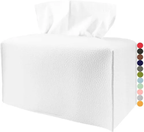 Miniatura 22 de Cubierta de Caja de Paños Grande Rectangular – Soporte de Caja de Paños Rectangular de Tamaño Plus con Cinturón Inferior [JESMINI, Negro] Soporte