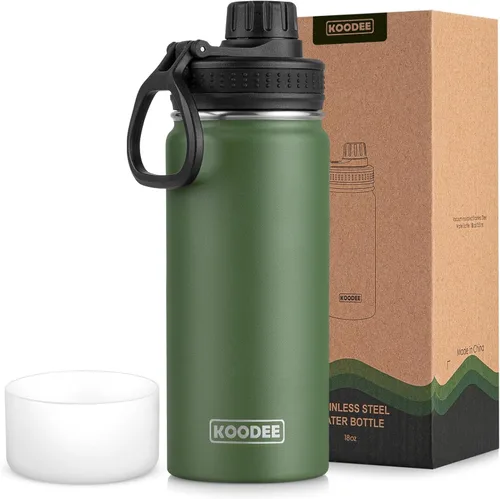 Miniatura 57 de koodee Insulated Water Bottle, 32 oz Stainless Steel Double Wall Vacuum Wide Mouth Sport Bottle with Leakproof Spout Lid (Navy)