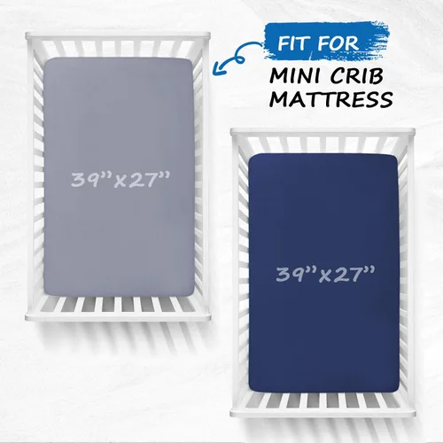 Miniatura 2 de Pack and Play Sheets - Juego de 2 sábanas portátiles para Graco Pack N Play, ajuste cómodo, transpirable, suave, sábana bajera ajustable, sábanas