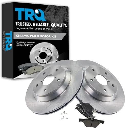 Miniatura 137 de TRQ Kit de rotor de freno trasero y pastillas de cerámica Posi premium compatible con camioneta Chevy GMC