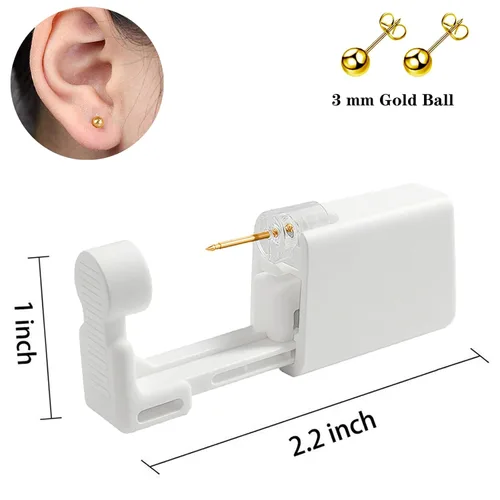 Miniatura 4 de Kit de piercing de oreja desechable con aretes de circonita de varios tamaños, kit fácil de perforar la oreja para su propio uso en casa