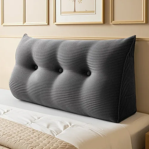 Miniatura 24 de WOWMAX - Almohada triangular para lectura; almohada grande para cabecera y respaldo; almohada en forma de cuña para soporte y posicionamiento
