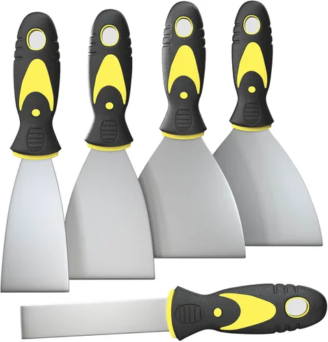 Rerdeim Juego de 5 cuchillos de masilla, 1" 2" 3" 4" 5" raspador, cuchillo para masilla, raspador de pintura, herramienta raspadora, no se oxida,