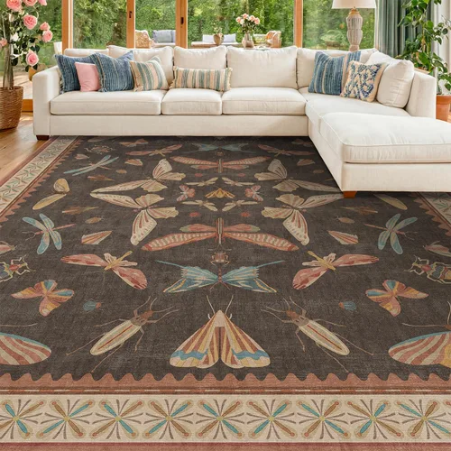 Miniatura 157 de Hazo Haus Alfombra de Baño Bohemia Lavable 2x3, Alfombras Pequeñas para Cocina, Tocador, Puerta Principal Entrada Interior, Antideslizante Pelo Bajo