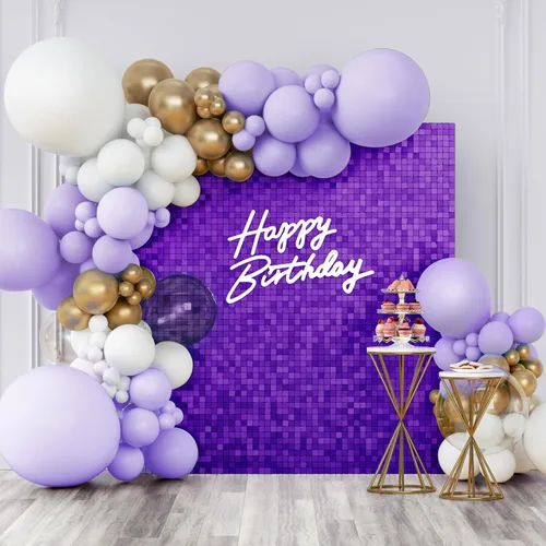 Miniatura 13 de Telón de fondo de pared brillante con lentejuelas cuadradas, color azul bebé, decoración para bodas, aniversarios, cumpleaños, fiestas, 12 paneles