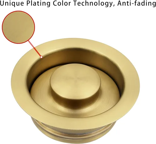 Miniatura 8 de LQS Brida de eliminación de basura para fregadero de cocina y tapón para fregadero, ajuste de orificio de drenaje estándar de 3-1/2 pulgadas