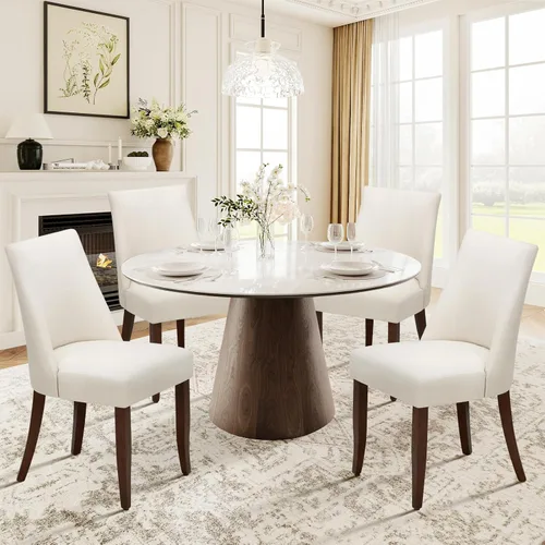 Miniatura 18 de COLAMY Juego de 2 sillas tapizadas para comedor, sillas de cocina modernas de mediados de siglo con respaldo, sillas laterales de comedor