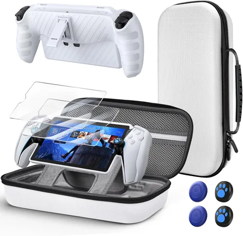 Miniatura 9 de Kit de accesorios 10 en 1 para Playstation Portal, estuche de transporte KOVA y funda de piel TPU con soporte para consola PS5 Portal, carcasa
