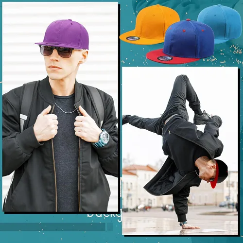 Miniatura 5 de Hicarer 30 gorras de béisbol para hombre, gorra plana a granel de ala plana