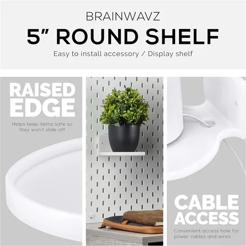 Miniatura 7 de BRAINWAVZ Soporte flotante redondo de 5 pulgadas para cámaras de seguridad, monitores de bebé, altavoces, plantas, juguetes y más, soporte universal
