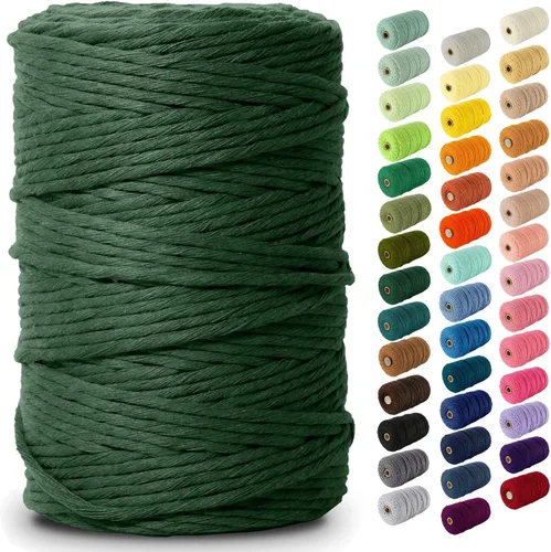 Miniatura 55 de Nook Theory - Cuerda de macramé de 3 mm, 220 yardas de cuerda de algodón, hilo de 4 mm y 5 mm, cuerda para manualidades, perfecta para colgantes