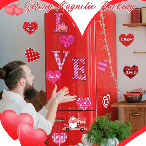 Miniatura 5 de Decoración de puerta de garaje para el día de San Valentín, calcomanías magnéticas para nevera, propuesta, decoración de puerta de crucero