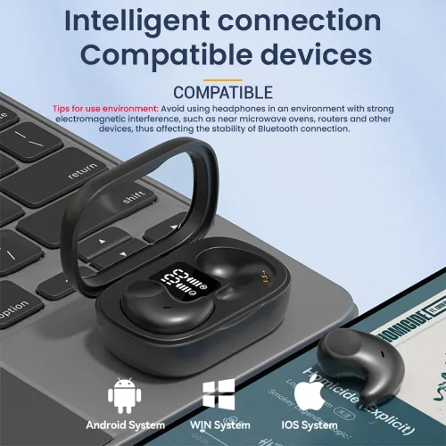 Miniatura 2 de Piluyaa Auriculares para dormir con Bluetooth en el oído, auriculares ligeros, mini tapones invisibles para los oídos, diseño pequeño para personas
