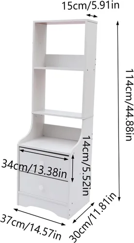Miniatura 3 de Cómoda de 2 cajones con almacenamiento superior, mesita de noche, mesita de noche, armario de almacenamiento con estante abierto, amplio espacio