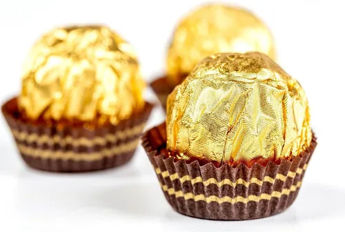 Miniatura 3 de 100 envoltorios de papel de aluminio para dulces, 4 x 4 pulgadas, cuadrados de papel de aluminio para dulces, chocolate, pasteles (dorado)