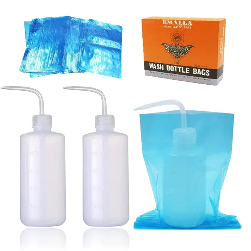 Miniatura 9 de Bolsas para botellas de lavado de tatuajes, 250 unidades, bolsas para botellas de tatuaje, bolsas de plástico para botellas de lavado, suministros