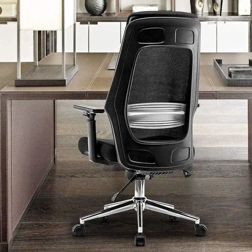 Miniatura 2 de Silla de oficina ergonómica con soporte lumbar, reposabrazos ajustables, altura ajustable, color negro