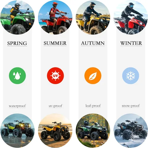 Miniatura 5 de XYZCTEM Funda prémium para ATV, tela Oxford 210D con protección contra el agua, los rayos UV, el viento. Cubierta cuádruple para Can-am, Suzuki