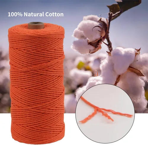 Miniatura 3 de Cordón de macramé de 0.079 pulgadas, cuerda de macramé color POZEAN de 220 yardas (unos 656.2 ft), cuerda de algodón 100% natural para colgar