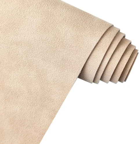 Beige Rosa Suave Tela Sintética de Ante 30x135cm Cuero Sintético Hielo para Mochilas, Bolsos, Costura, Manualidades