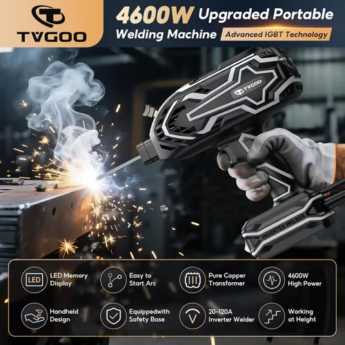 Miniatura 2 de Máquina de soldadura portátil de mano, pantalla digital y función de memoria, soldador ARC IGBT de 120 A 110 V, arranque en caliente/antiadherente