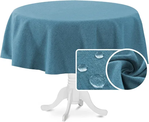 Miniatura 16 de H.VERSAILTEX Mantel de Lino Texturizado 60 x 84 pulgadas Impermeable Mantel Decorativo Antiderrames con Aspecto de Lino para Mesa de Fiesta Tela