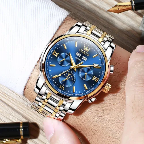 Miniatura 61 de OLEVS Relojes automáticos para hombre, esqueleto mecánico, de lujo, a la moda, reloj de pulsera luminoso impermeable