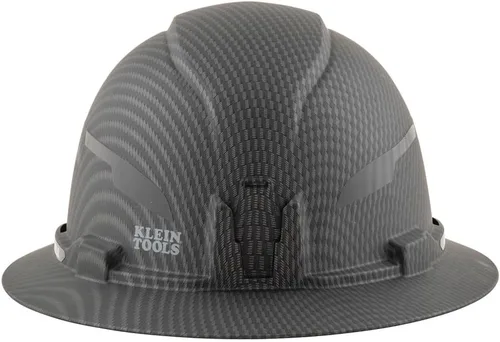 Miniatura 7 de Klein Tools 60346 Casco de seguridad, ala completa sin ventilación, clase E, patrón KARBN premium, lámpara recargable, banda para el sudor acolchada