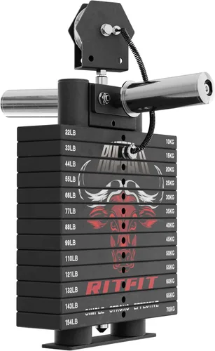 Miniatura 10 de RitFit Máquina Buffalo Smith, jaula eléctrica con sistema LAT-Pull Down y sistema de cruce de cables, estante de sentadillas todo en uno