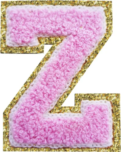 Miniatura 122 de SPRT - Parches de letras de chenilla universitaria con purpurina, parche de letras blancas para planchar con letras del alfabeto para disfraz
