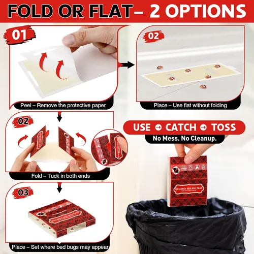 Miniatura 7 de Qualirey Paquete de 24 trampas para insectos de cama, detector de chinches no tóxico para patas de cama, interceptores de chinches atraen chinches