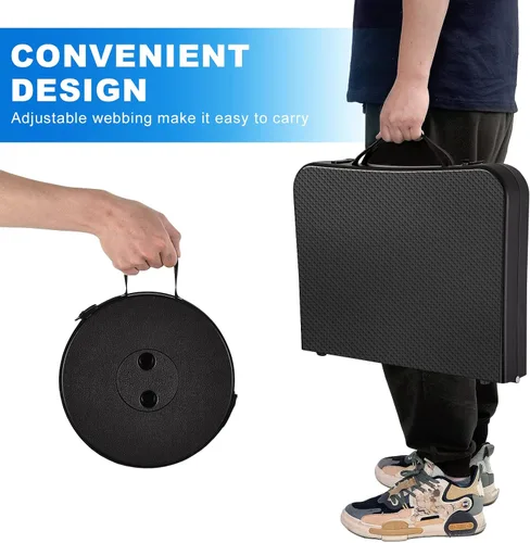 Miniatura 9 de KPR Juego de mesa plegable y taburete retráctil, mesa plegable portátil para camping, ligera pero más resistente, con taburete ajustable para picnic