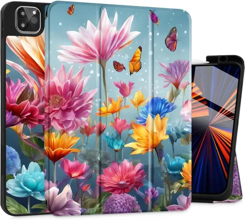 Miniatura 23 de Funda Tuiklol para iPad Pro de 12.9 pulgadas 2022 2021 2020 2018 6th / 5th / 4th / 3rd Gen Built in Pencil Holder Protective Stand Back Cover with