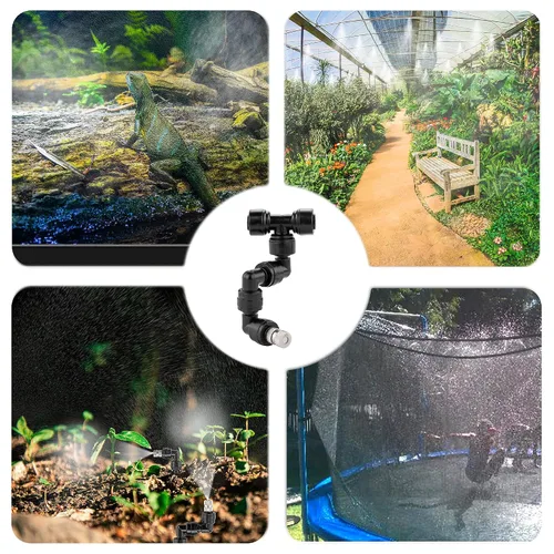 Miniatura 5 de CozyCabin Sistema de enfriamiento de niebla ajustable de 360°, boquillas de rociadores de agua, boquillas de rociado de acero inoxidable