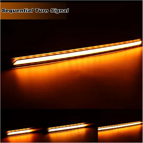 Miniatura 4 de Switchback - Lámpara LED DRL de rejilla antiniebla delantera blanca/ámbar, luz de circulación diurna con función de señal de giro intermitente Lente