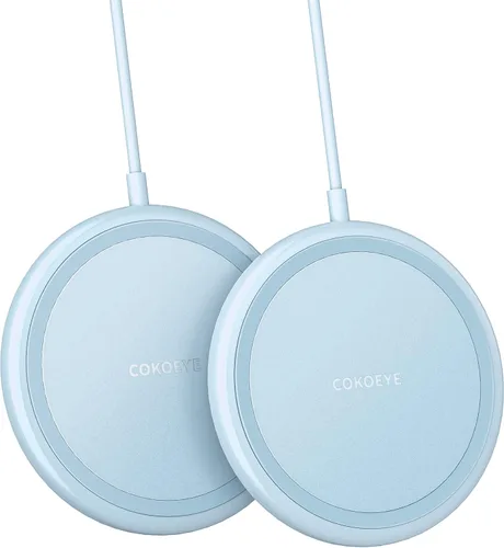 Miniatura 11 de COKOEYE Cargador inalámbrico, almohadilla de carga inalámbrica rápida de 15 W, paquete de 2 unidades compatible con iPhone 17/17 Air/17 Pro/17 Pro