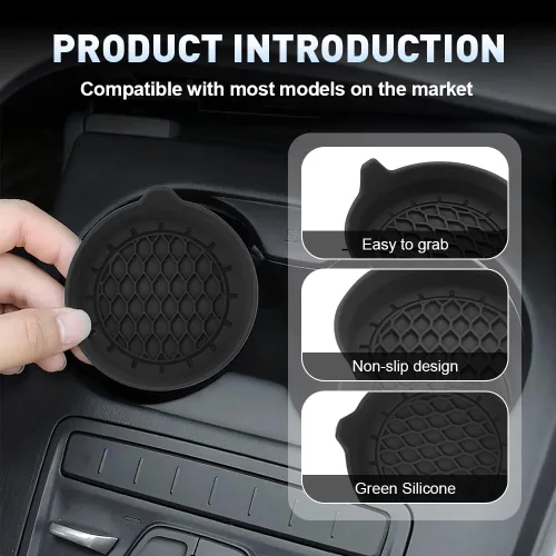 Miniatura 2 de Portavasos para automóvil, soporte de silicona mejorado 2025, protector de bebidas para fijar tazas de agua y bebidas, accesorios de inserción