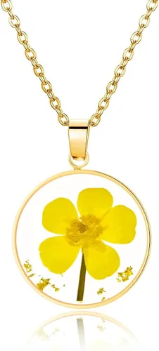 Miniatura 79 de Pressed Flower Necklace Gift for Women Personalized Handmade Necklaces Birth Flower Necklace