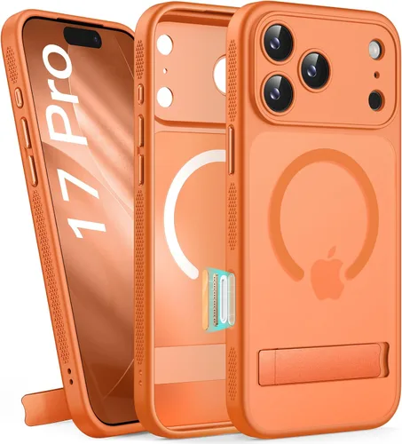 Miniatura 49 de BXYJY Funda magnética para iPhone Air con soporte, compatible con MagSafe, botón de control de cámara, protección completa de la lente, caída