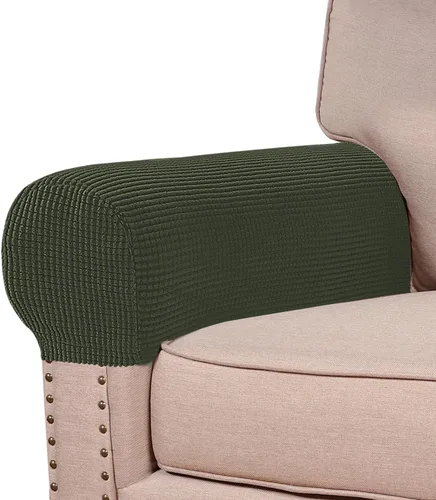 Miniatura 16 de Turquoize Fundas elásticas para reposabrazos para sillas y sofás, fundas para reposabrazos de sofá de elastano y jacquard, protector de muebles