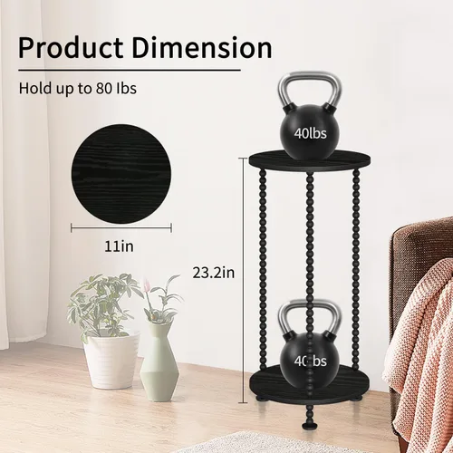 Miniatura 3 de YINMIT Soporte para plantas de interior, soporte para plantas pequeñas de 2 niveles, postes de metal de 23 pulgadas de alto, soporte de maceta