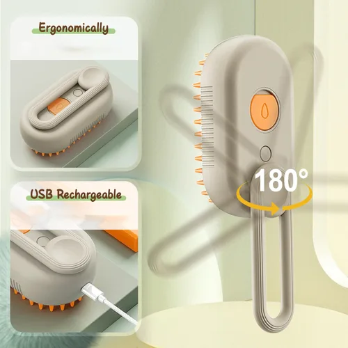 Miniatura 5 de Defur - Peine para gatos y perros, cepillo de vapor 3 en 1 para gatos y gatos, cepillo de vapor para quitar y arreglar, cepillo 3 en 1 para Caqui