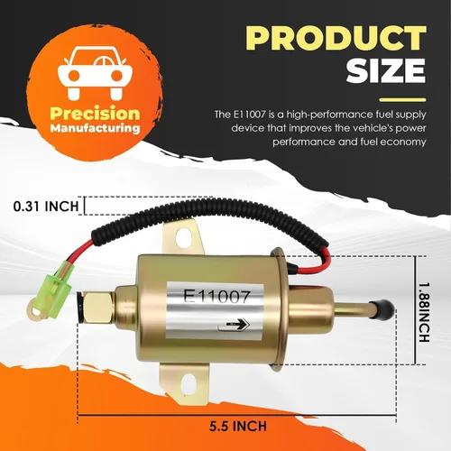 Miniatura 6 de Bomba de combustible eléctrica E11007 compatible con Onan Generator 4000 4Kw RV 12V Bomba de combustible A029F889 149-2311-02 149-2311-01 149-2311
