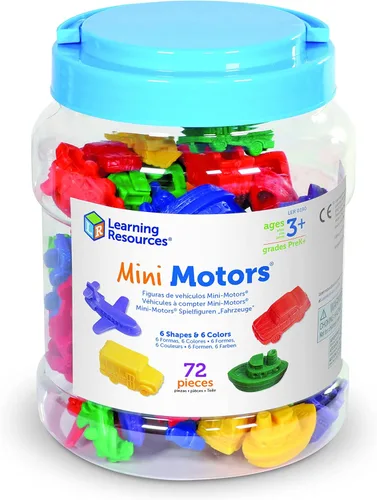 Miniatura 4 de Learning Resources Mini Motors juego divertido para contar y clasificar, habilidad matemática temprana, juego de 72 piezas, para niños de 3 años