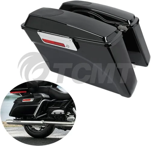 Miniatura 2 de TCMT Alforjas rígidas de 5 x 7 pulgadas, tapas de altavoz con altavoz y forros, inserto de alfombra para modelos Harley Touring CVO Road Glide Road