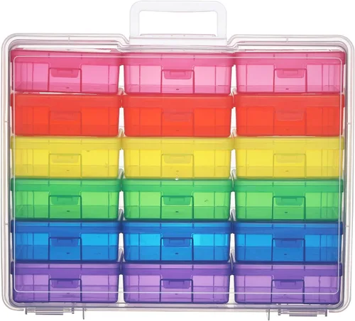 Miniatura 14 de Caja de almacenamiento de plástico para artes y manualidades, cajas de almacenamiento y organizadores con organizadores de caja de almacenamiento