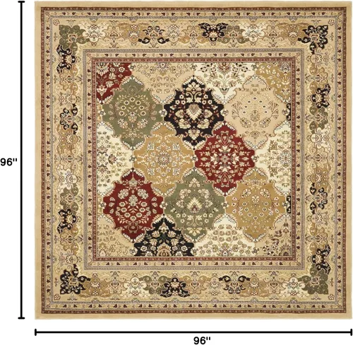 Miniatura 2 de SAFAVIEH Lyndhurst Collection LNH221C - Alfombra cuadrada de 8 pies multicolor / beige tradicional oriental, no desprende pelusa, para sala
